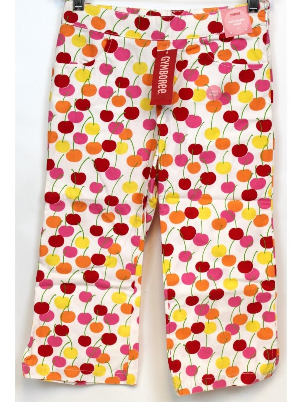2008 Gymboree Cherry Baby Print Capri Pants sz 10 Adjustable Waist Summer Pocket